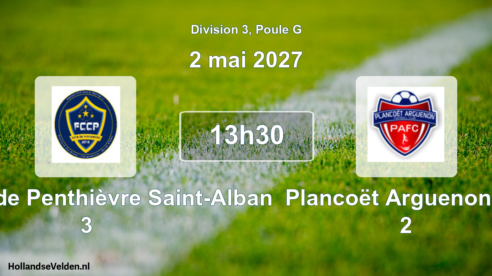 Match programmé: FC Côte de Penthièvre Saint-Alban 3 - Plancoët Arguenon FC 2 (2 mai 2027)