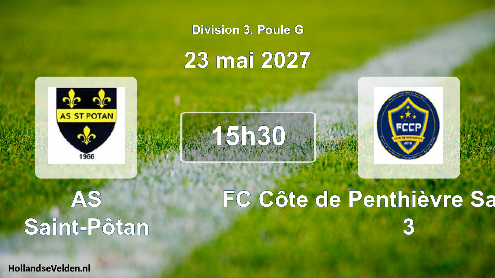 Match programmé: AS Saint-Pôtan - FC Côte de Penthièvre Saint-Alban 3 (23 mai 2027)