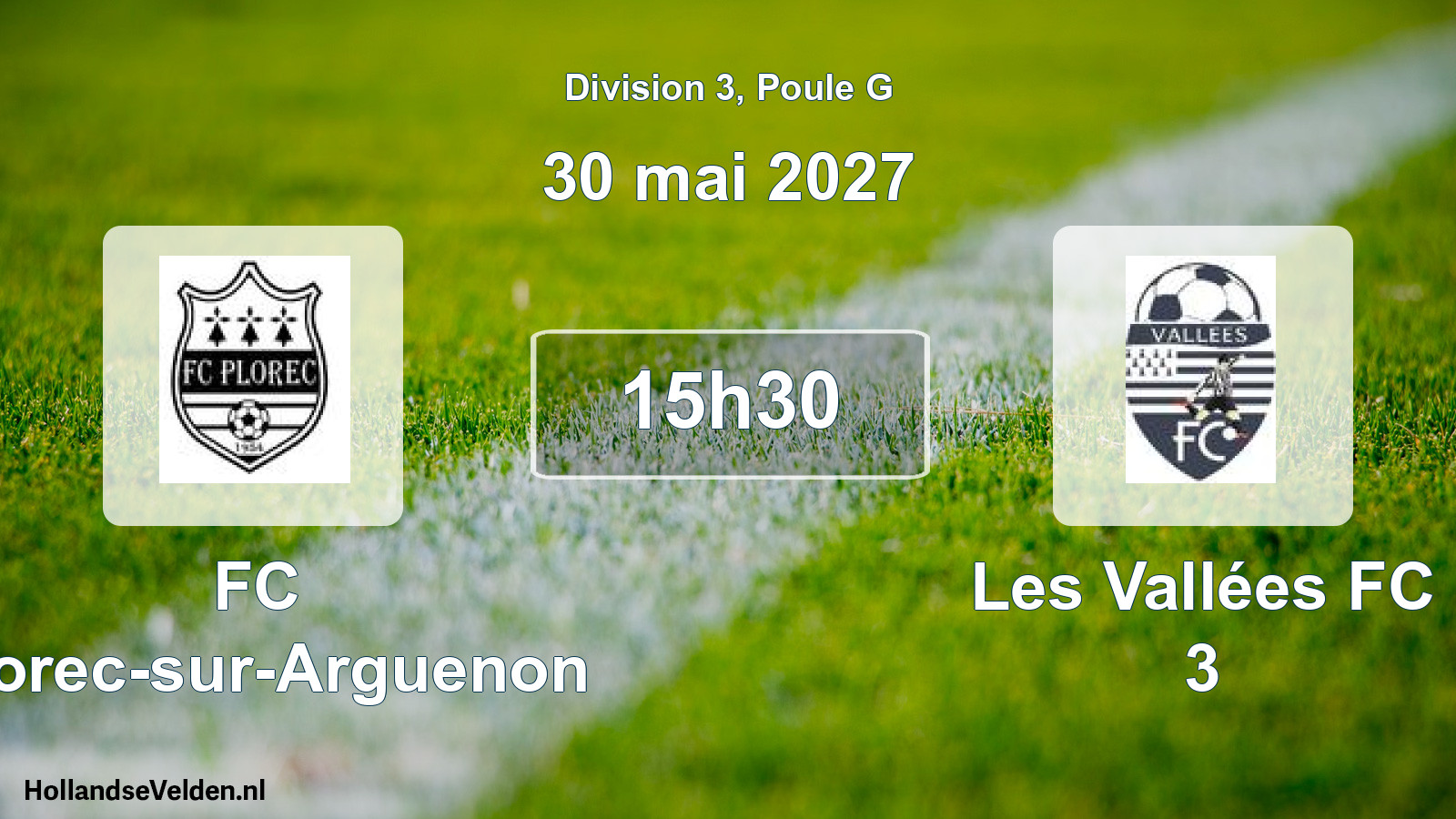 Match programmé: FC Plorec-sur-Arguenon - Les Vallées FC 3 (30 mai 2027)
