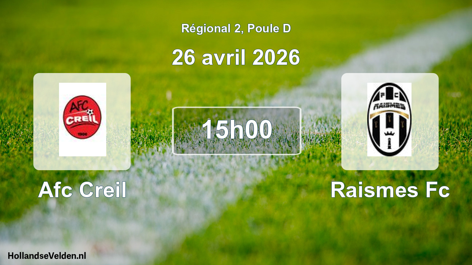 Geplande wedstrijd: Afc Creil - Raismes Fc (26 avril 2026)