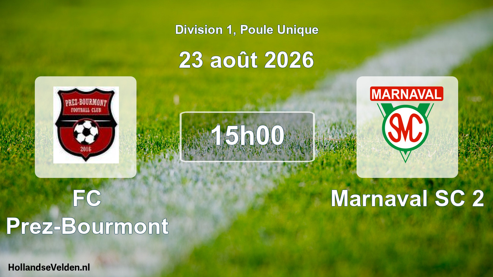 Match joué: FC Prez-Bourmont - Marnaval SC 2 3 - 5 (23 août 2026)