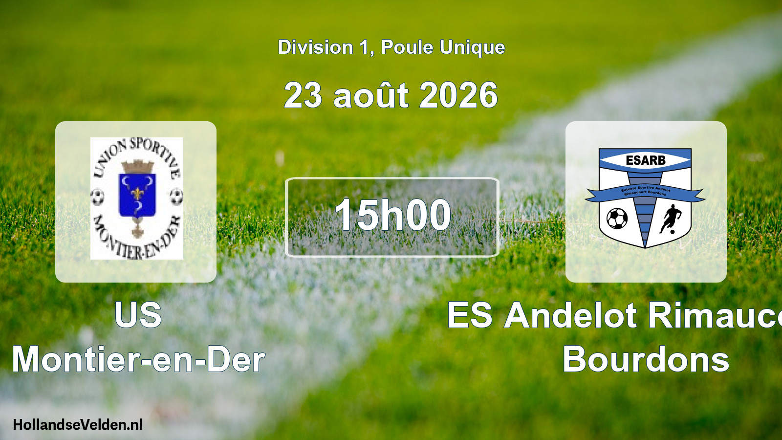 Match joué: US Montier-en-Der - ES Andelot Rimaucourt Bourdons 1 - 1 (23 août 2026)