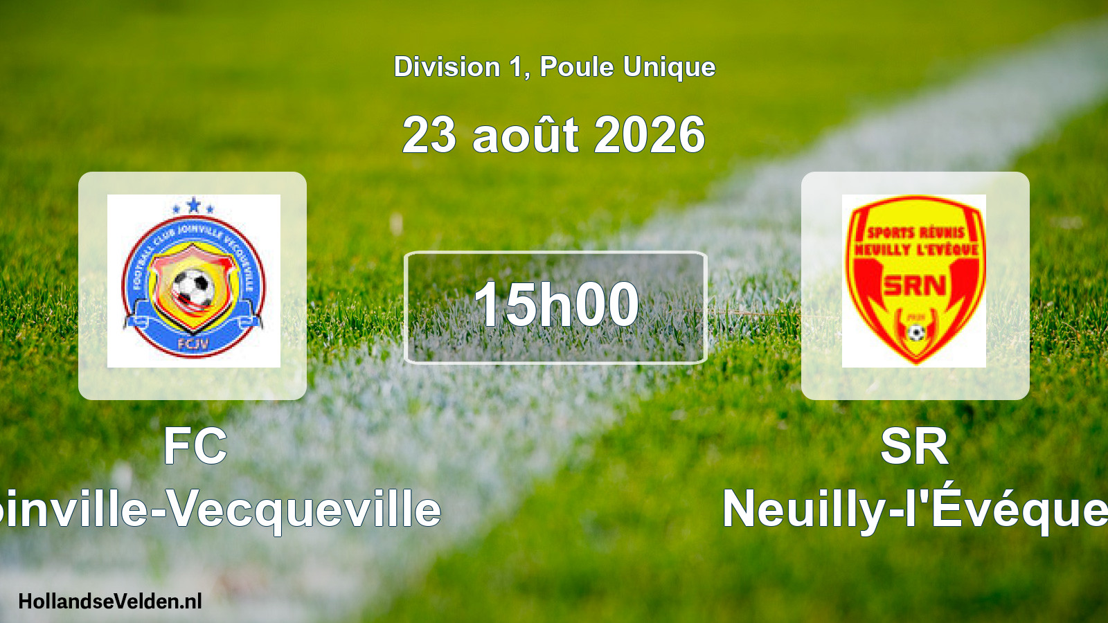 Total number of matches played: FC Joinville-Vecqueville - SR Neuilly-l'Évéque 4 - 2 (23 August 2026)