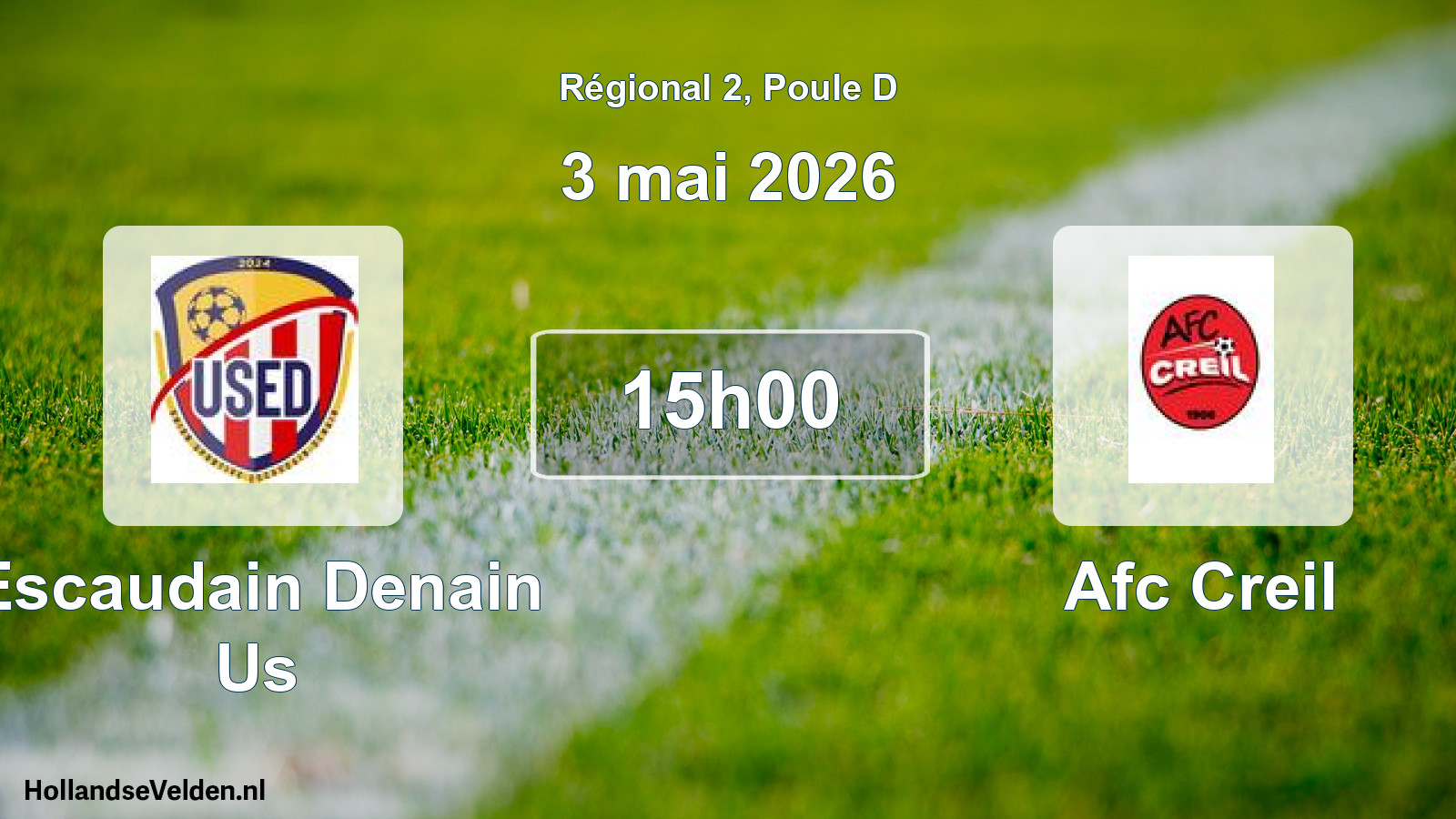 Geplande wedstrijd: Escaudain Denain Us - Afc Creil (3 mei 2026)