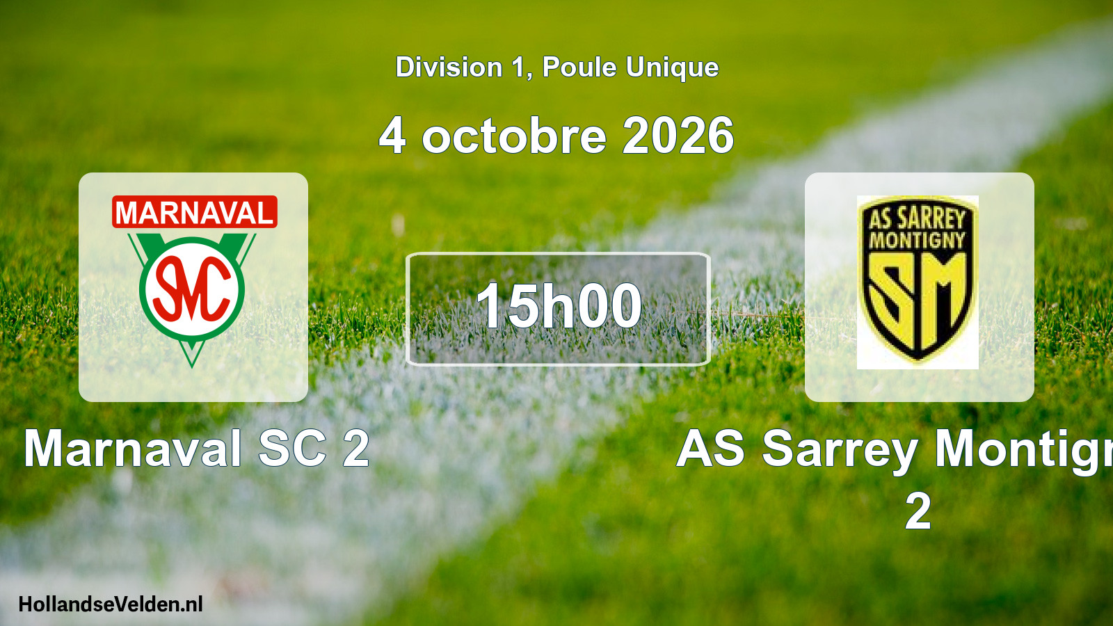 Match programmé: Marnaval SC 2 - AS Sarrey Montigny 2 (4 octobre 2026)