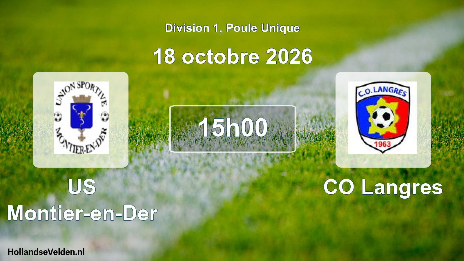 Match programmé: US Montier-en-Der - CO Langres (18 octobre 2026)
