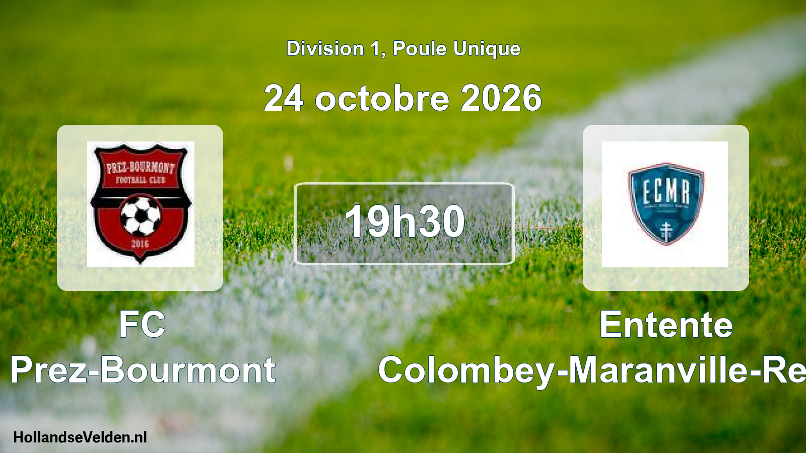 Match programmé: FC Prez-Bourmont - Entente Colombey-Maranville-Rennepont (24 octobre 2026)