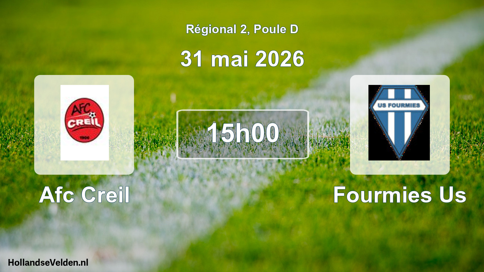 Geplande wedstrijd: Afc Creil - Fourmies Us (31 mai 2026)