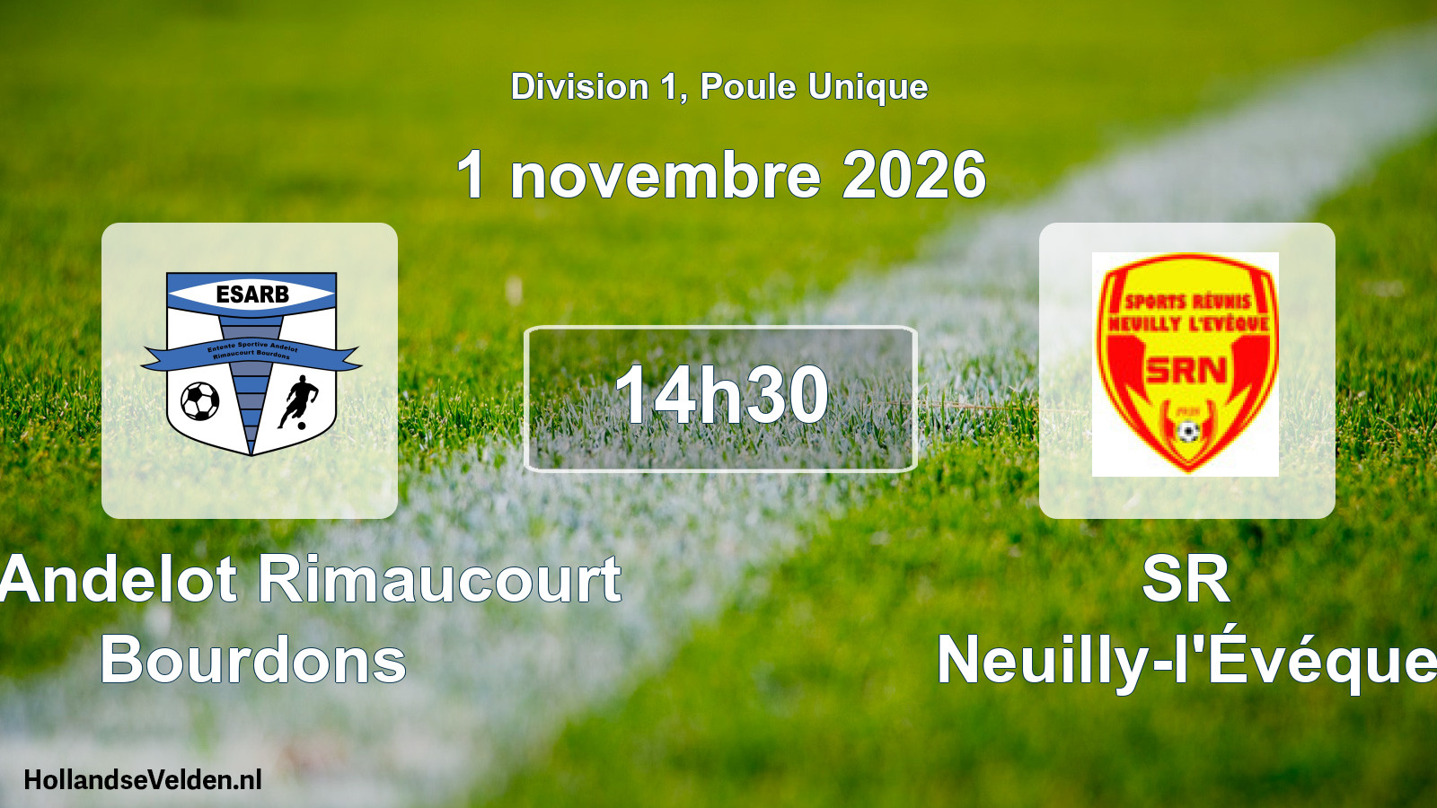 Match programmé: ES Andelot Rimaucourt Bourdons - SR Neuilly-l'Évéque (1 novembre 2026)