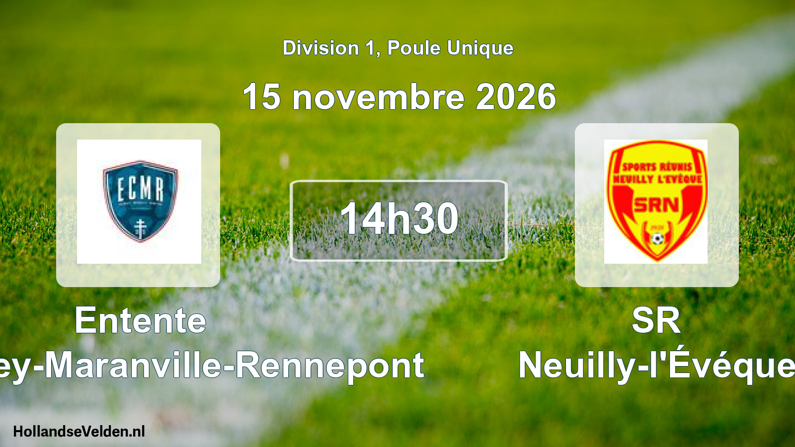 Match programmé: Entente Colombey-Maranville-Rennepont - SR Neuilly-l'Évéque (15 novembre 2026)