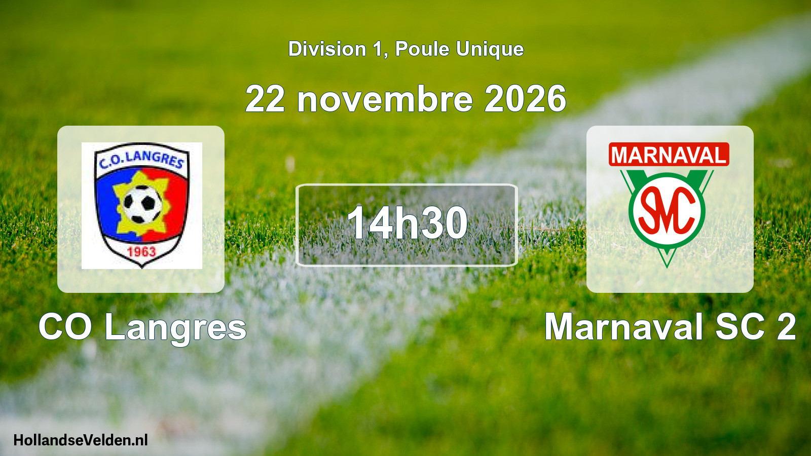 Match programmé: CO Langres - Marnaval SC 2 (22 novembre 2026)