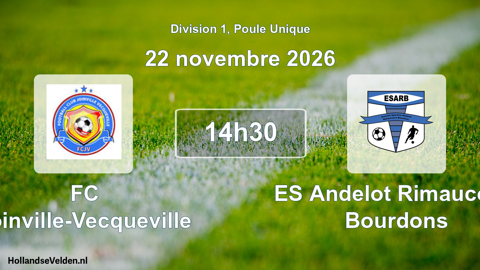 Match programmé: FC Joinville-Vecqueville - ES Andelot Rimaucourt Bourdons (22 novembre 2026)