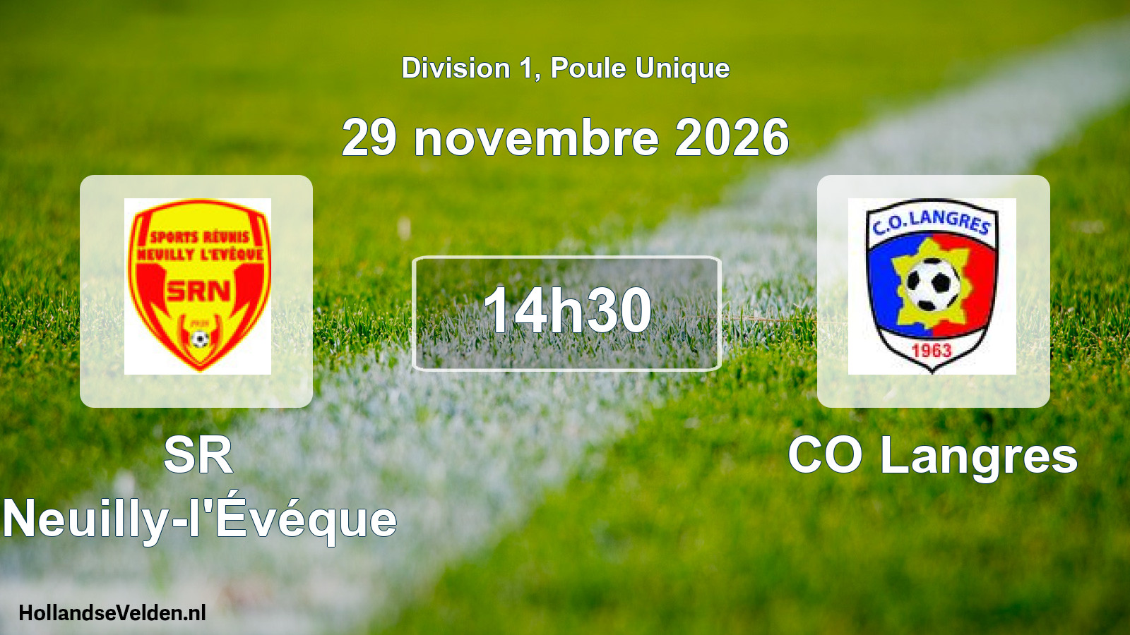 Match programmé: SR Neuilly-l'Évéque - CO Langres (29 novembre 2026)