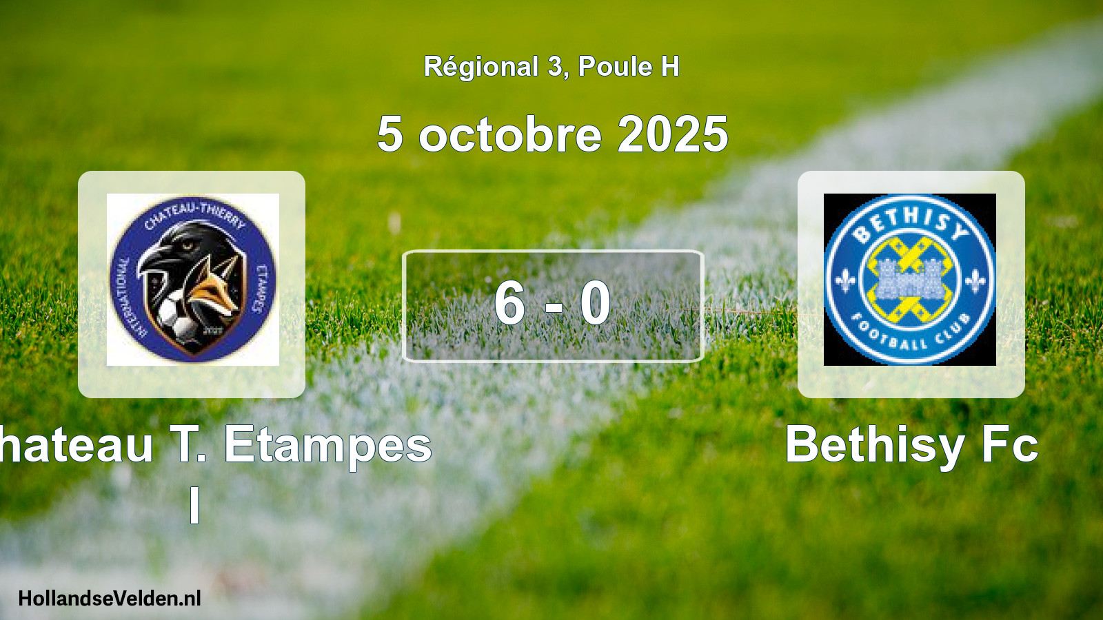 Total number of matches played: Chateau T. Etampes I - Bethisy Fc 6 - 0 (5 October 2025)