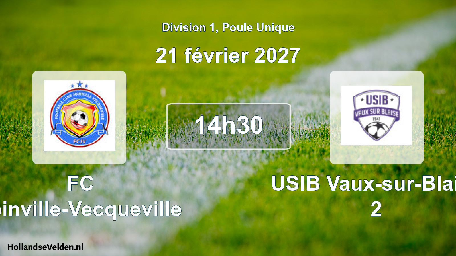 Match programmé: FC Joinville-Vecqueville - USIB Vaux-sur-Blaise 2 (21 février 2027)