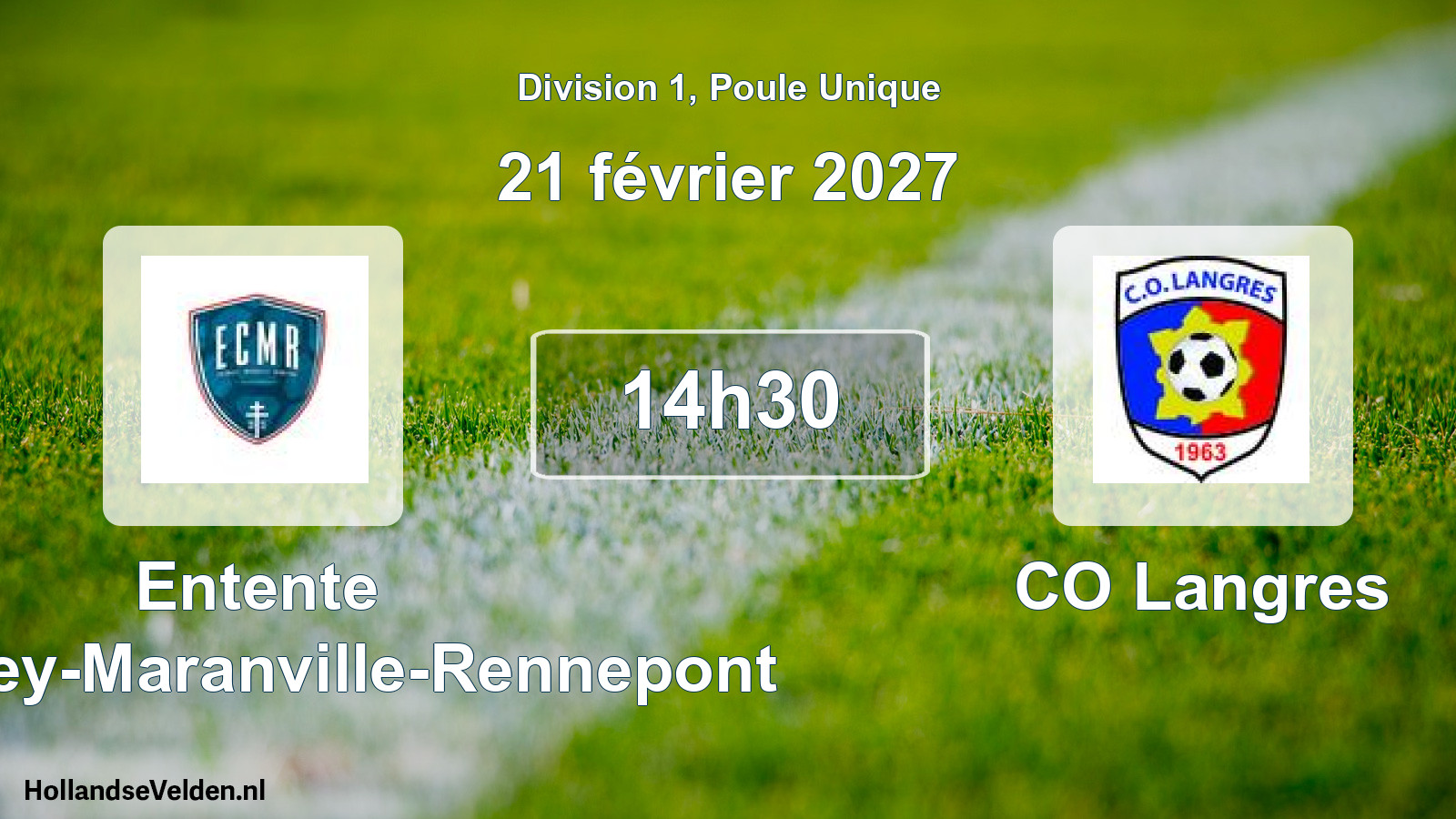 Match programmé: Entente Colombey-Maranville-Rennepont - CO Langres (21 février 2027)