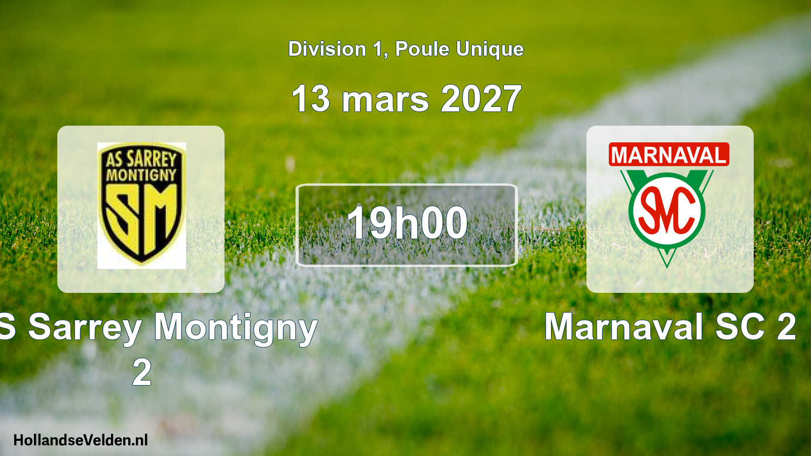 Match programmé: AS Sarrey Montigny 2 - Marnaval SC 2 (13 mars 2027)