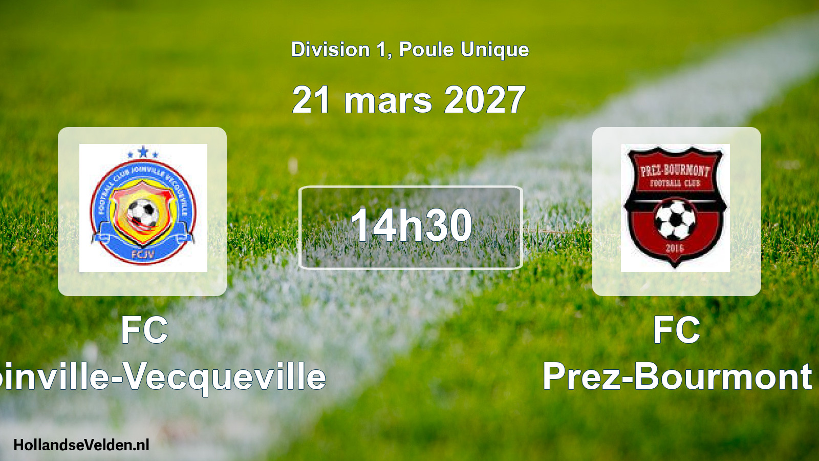 Match programmé: FC Joinville-Vecqueville - FC Prez-Bourmont (21 mars 2027)