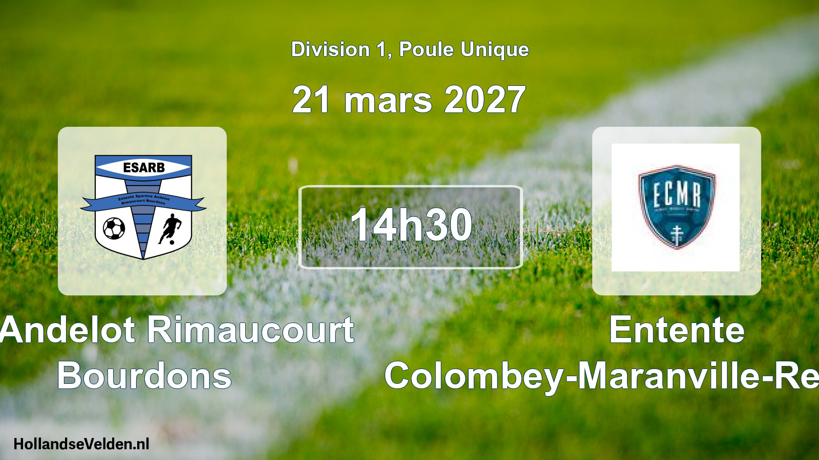 Match programmé: ES Andelot Rimaucourt Bourdons - Entente Colombey-Maranville-Rennepont (21 mars 2027)