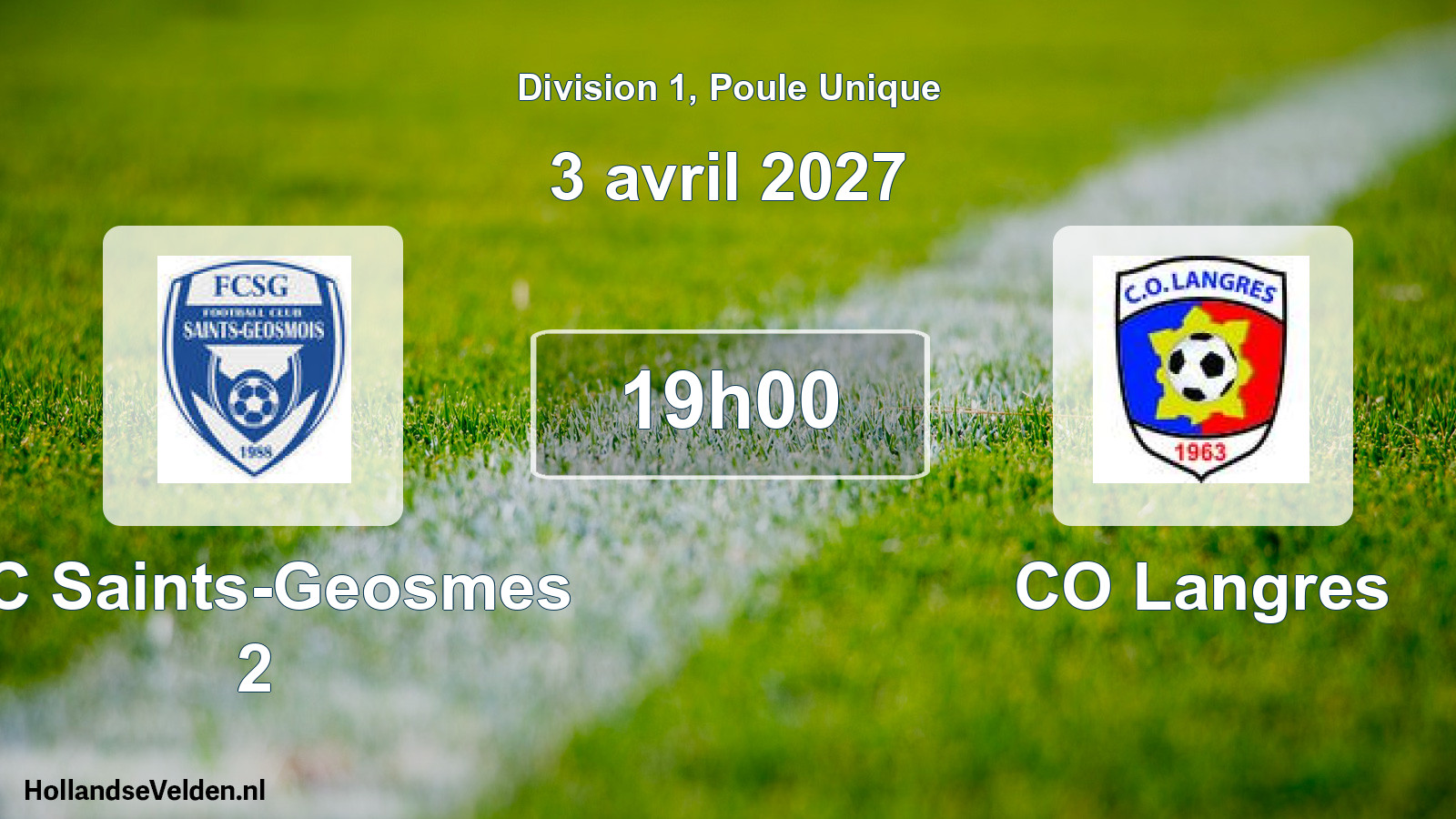 Match programmé: FC Saints-Geosmes 2 - CO Langres (3 avril 2027)