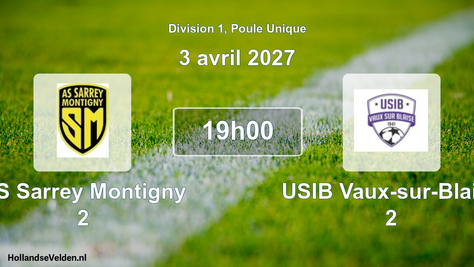 Match programmé: AS Sarrey Montigny 2 - USIB Vaux-sur-Blaise 2 (3 avril 2027)
