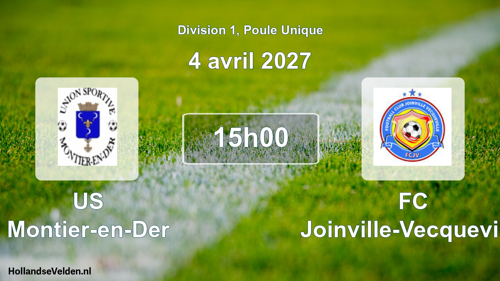 Match programmé: US Montier-en-Der - FC Joinville-Vecqueville (4 avril 2027)