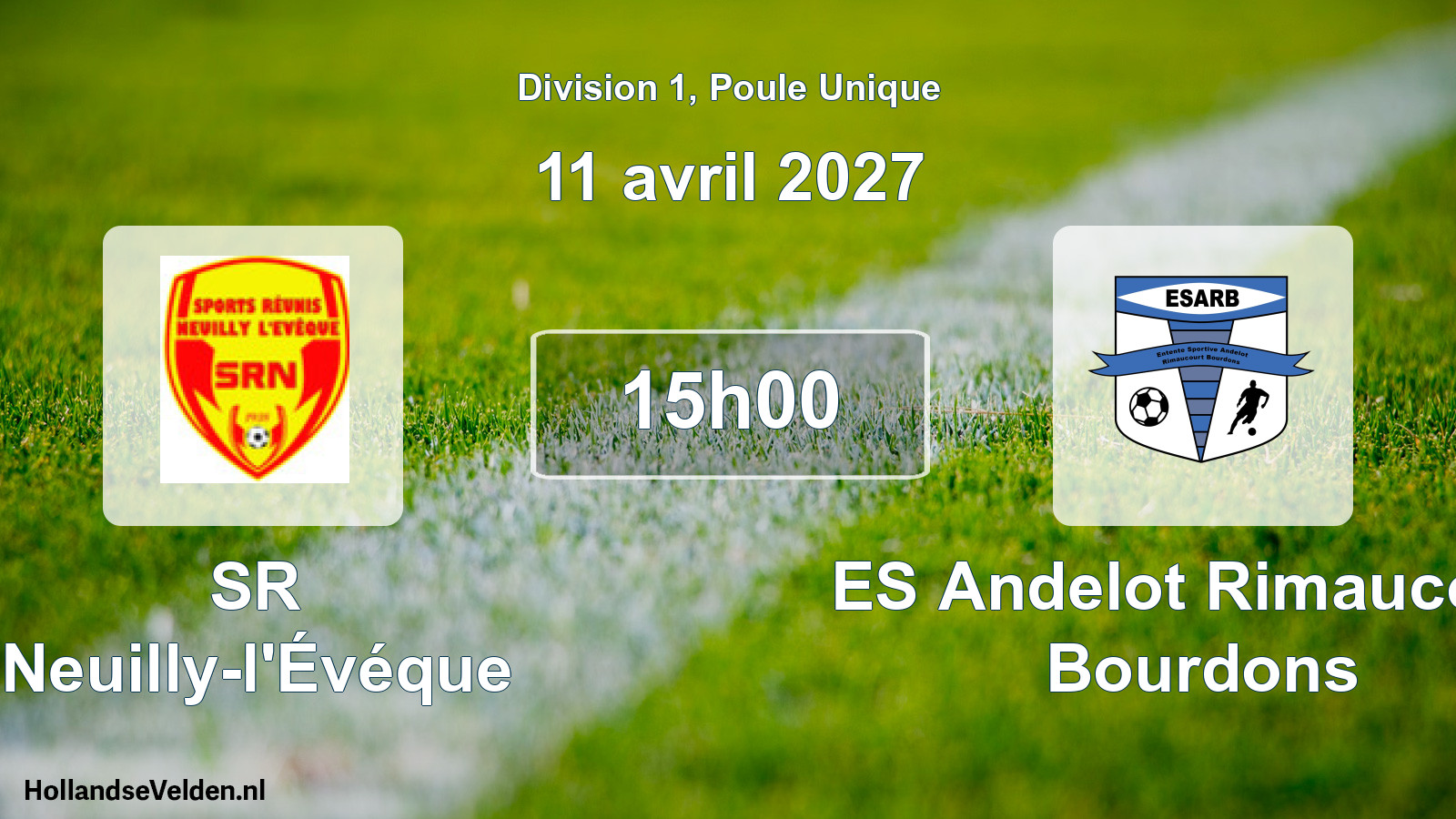 Match programmé: SR Neuilly-l'Évéque - ES Andelot Rimaucourt Bourdons (11 avril 2027)