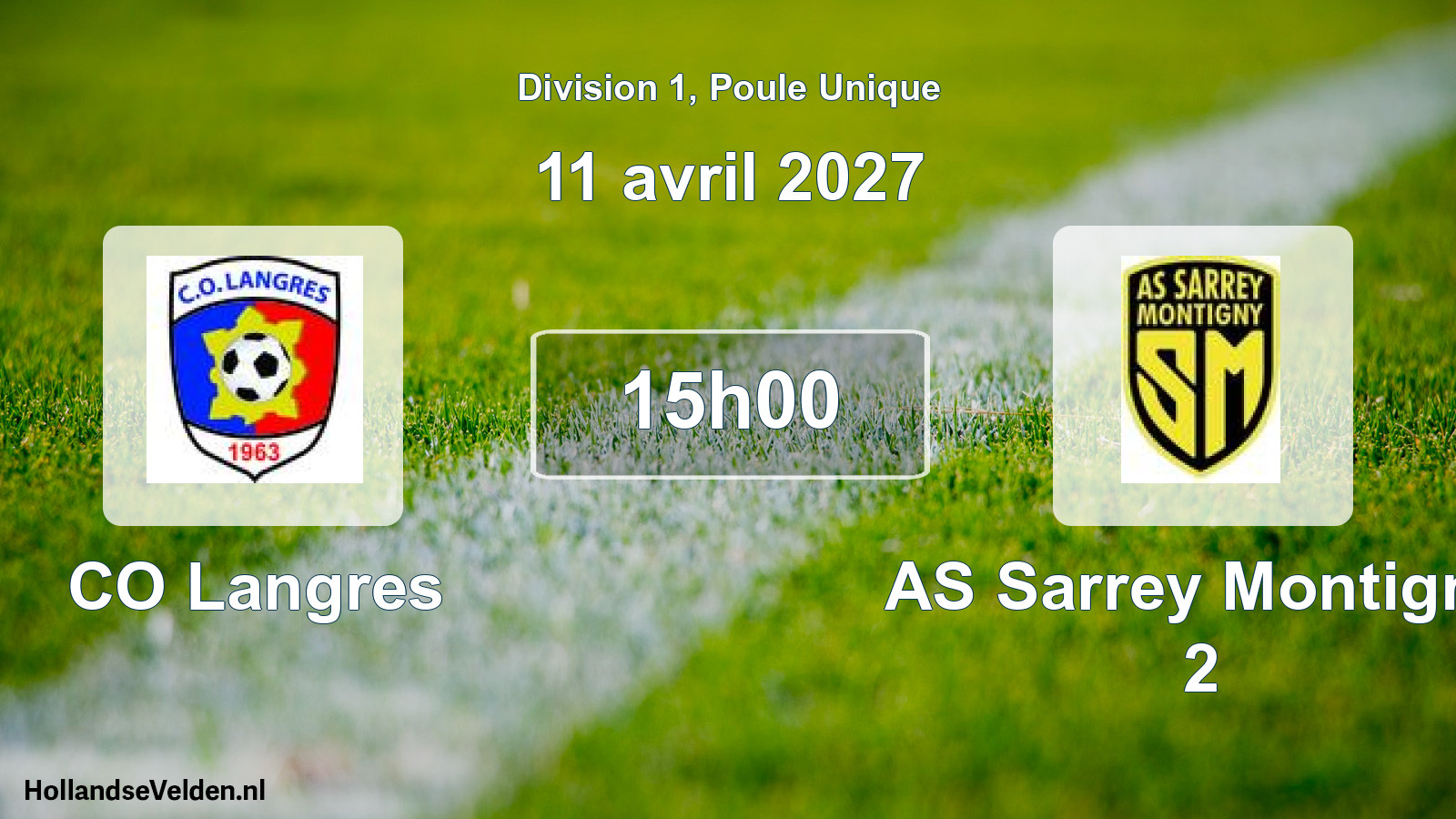 Match programmé: CO Langres - AS Sarrey Montigny 2 (11 avril 2027)