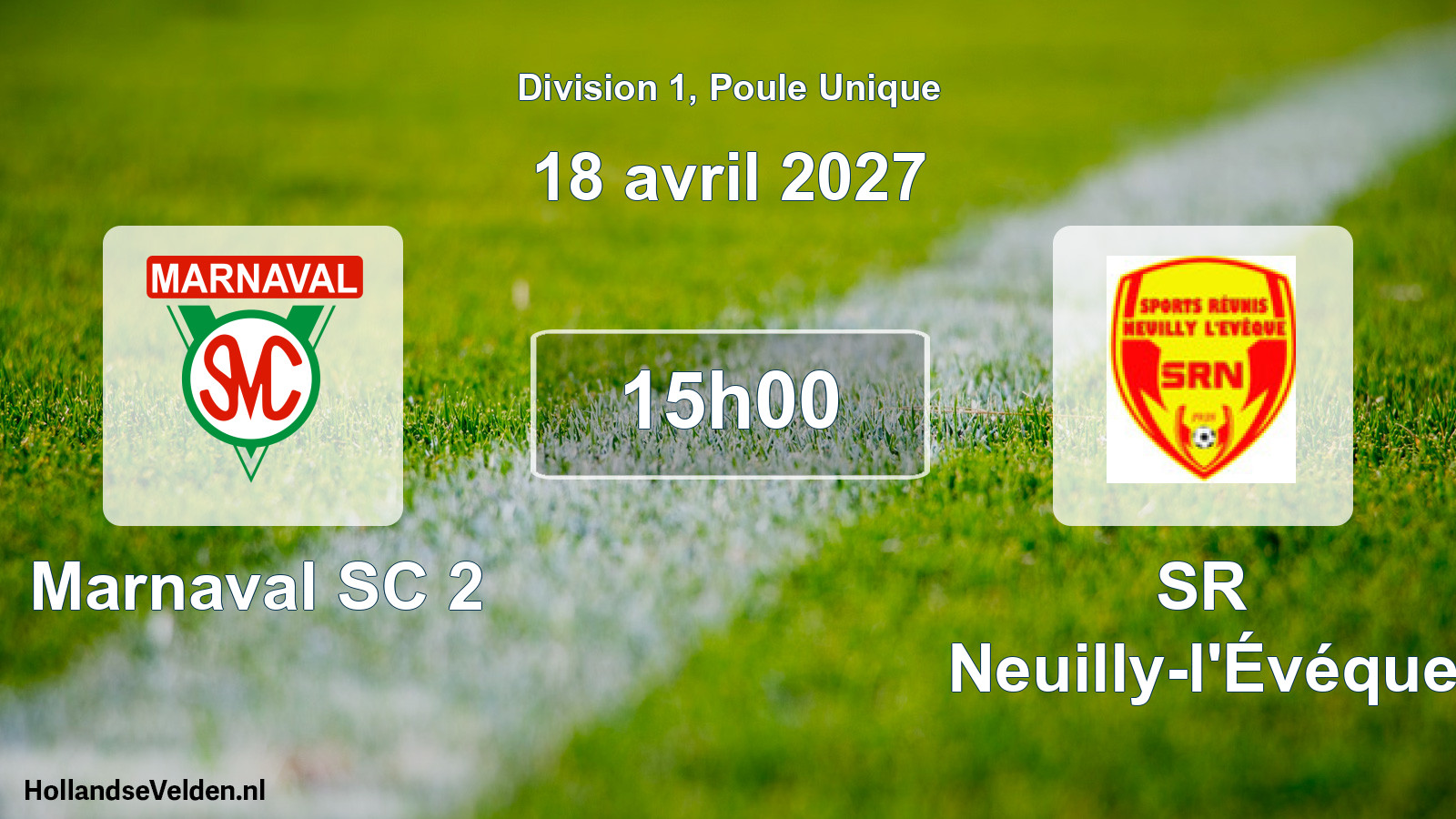 Match programmé: Marnaval SC 2 - SR Neuilly-l'Évéque (18 avril 2027)