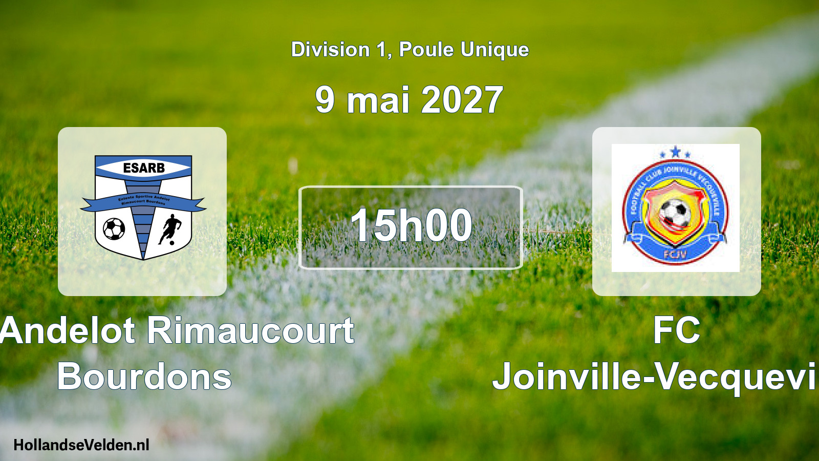 Match programmé: ES Andelot Rimaucourt Bourdons - FC Joinville-Vecqueville (9 mai 2027)