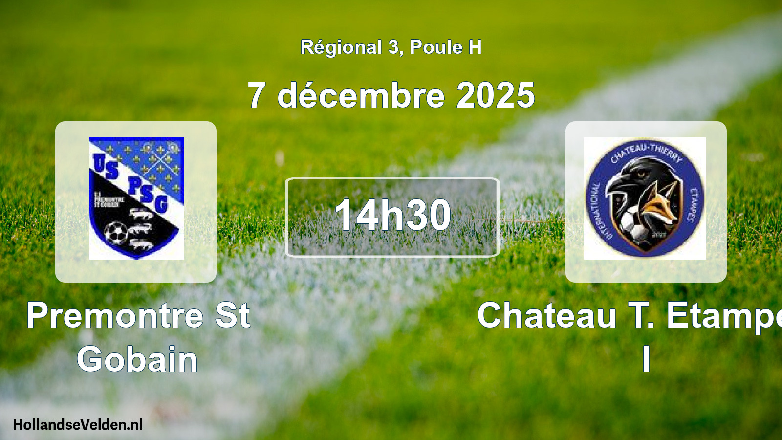 Scheduled Match: Premontre St Gobain - Chateau T. Etampes I (7 December 2025)