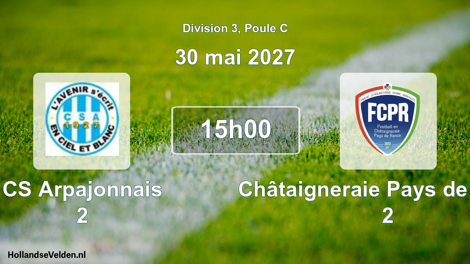 Match programmé: CS Arpajonnais 2 - Châtaigneraie Pays de Rance 2 (30 mai 2027)