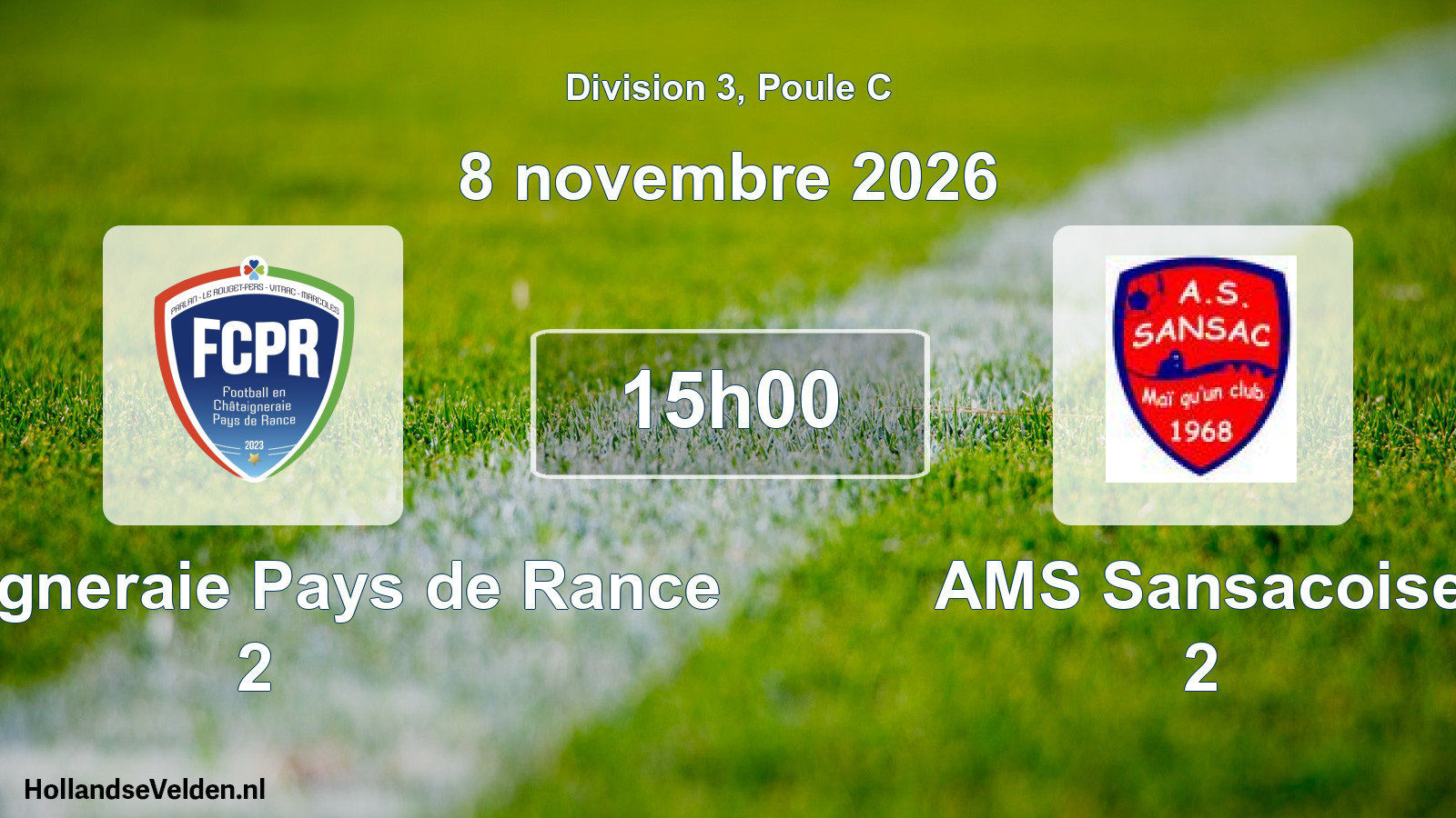 Match programmé: Châtaigneraie Pays de Rance 2 - AMS Sansacoise 2 (8 novembre 2026)