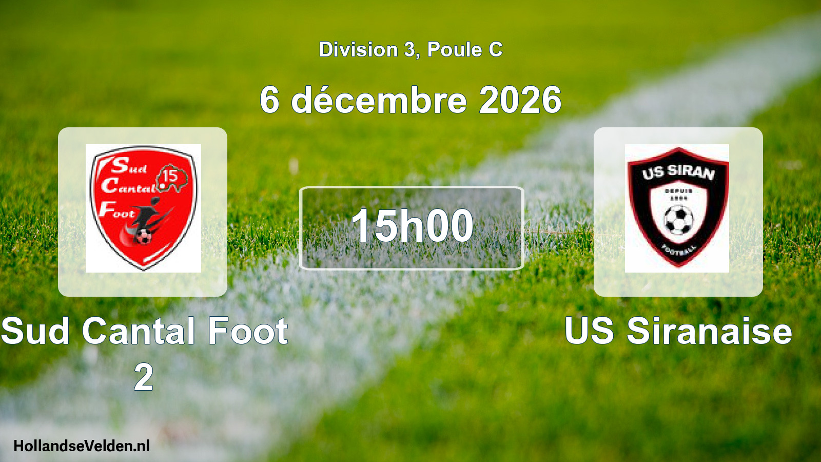 Match programmé: Sud Cantal Foot 2 - US Siranaise (6 décembre 2026)