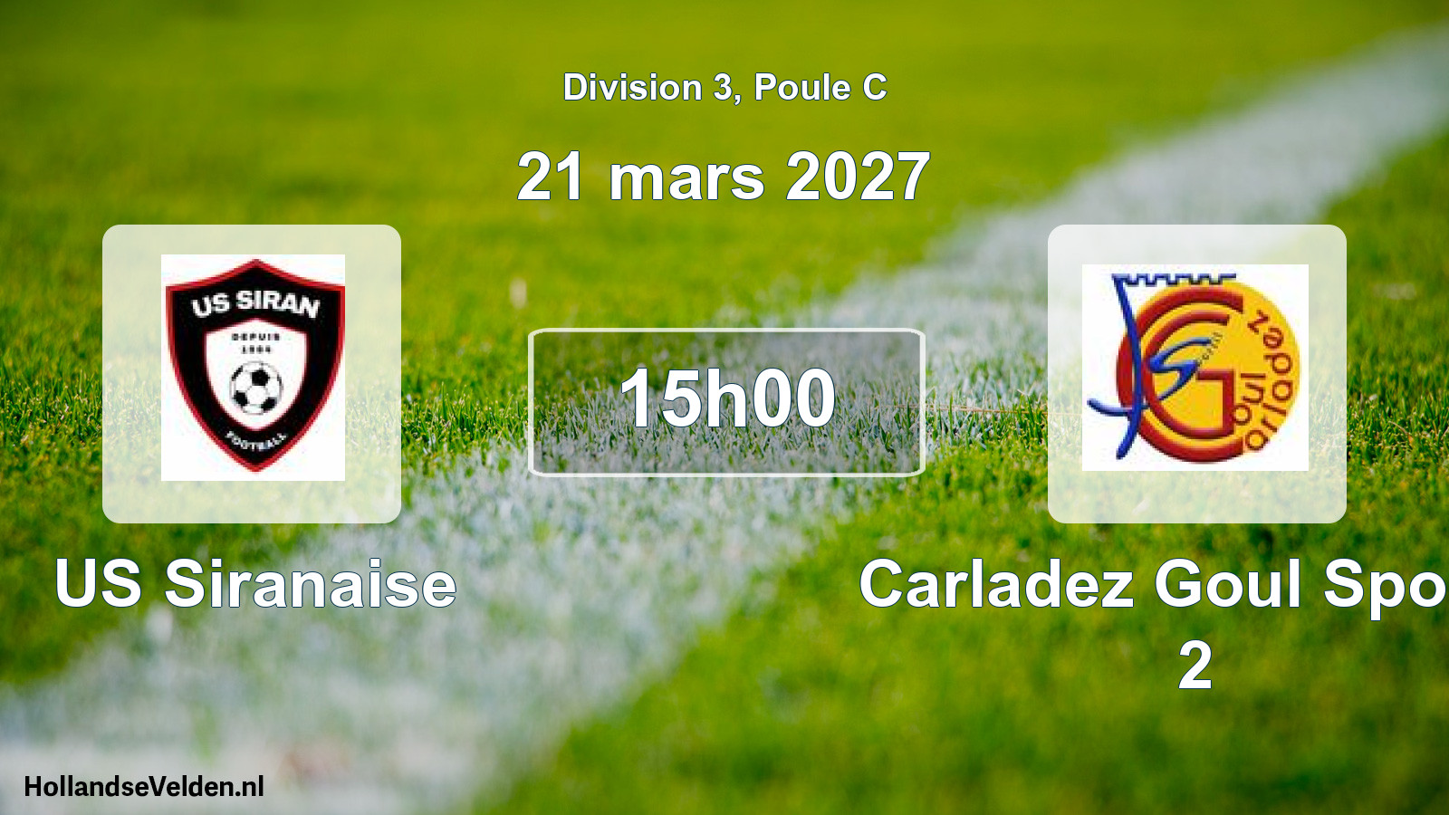 Match programmé: US Siranaise - Carladez Goul Sportif 2 (21 mars 2027)
