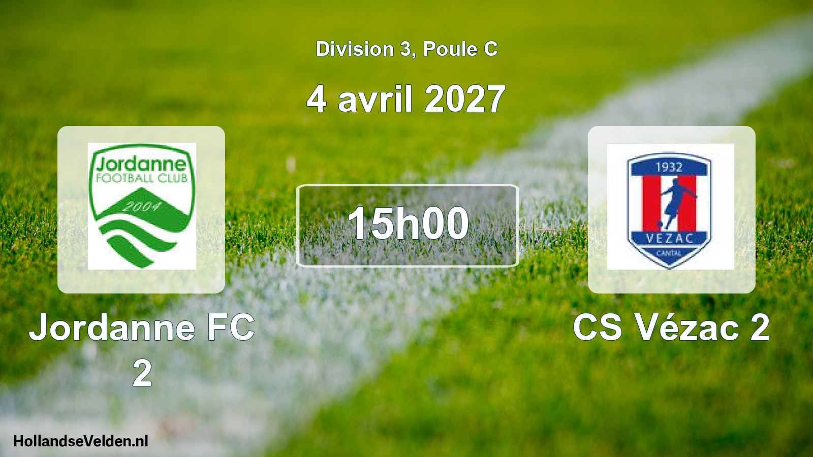 Match programmé: Jordanne FC 2 - CS Vézac 2 (4 avril 2027)