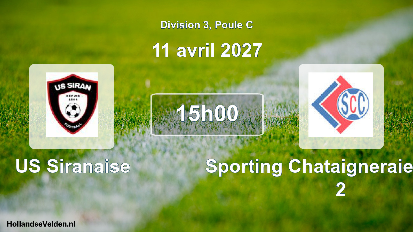 Match programmé: US Siranaise - Sporting Chataigneraie Cantal 2 (11 avril 2027)
