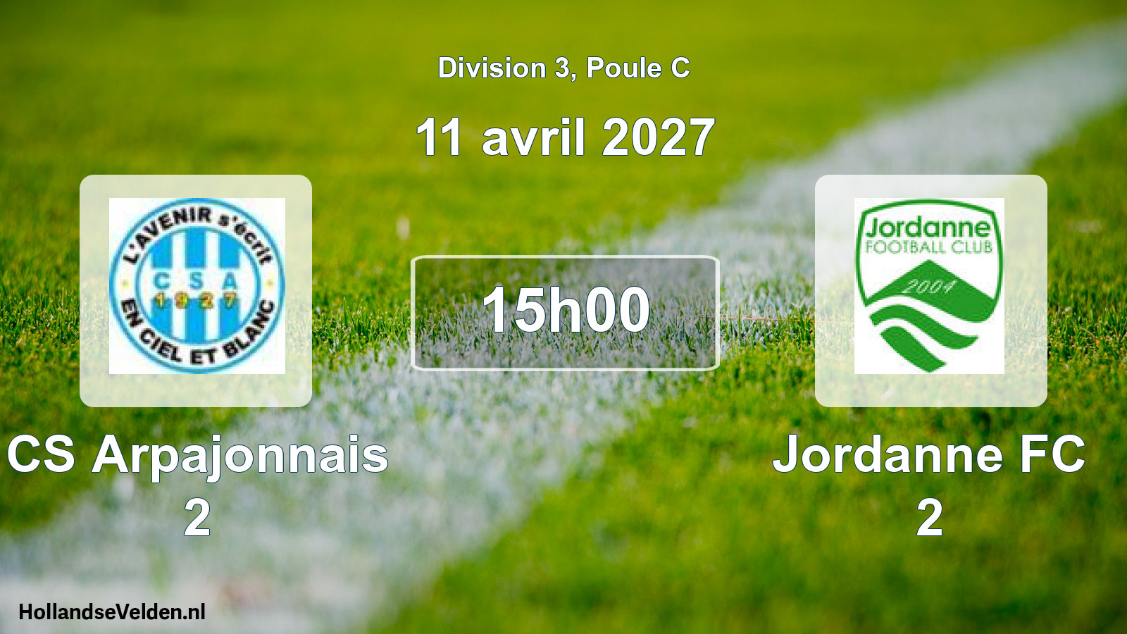 Match programmé: CS Arpajonnais 2 - Jordanne FC 2 (11 avril 2027)