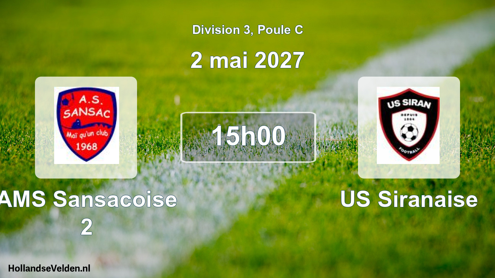 Match programmé: AMS Sansacoise 2 - US Siranaise (2 mai 2027)