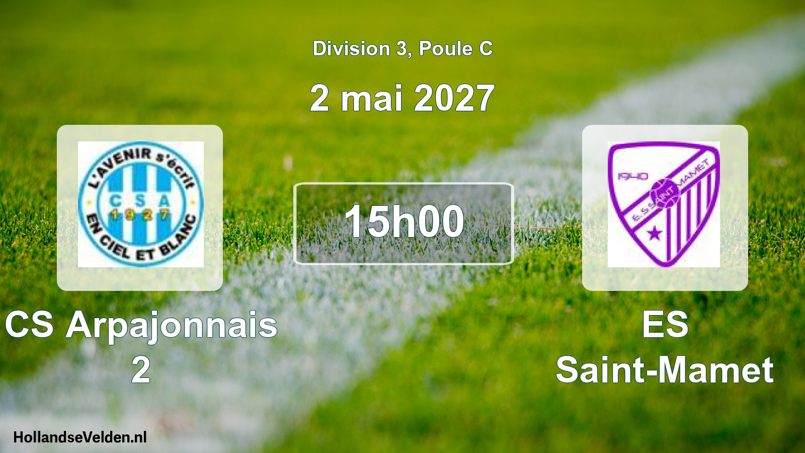 Match programmé: CS Arpajonnais 2 - ES Saint-Mamet (2 mai 2027)