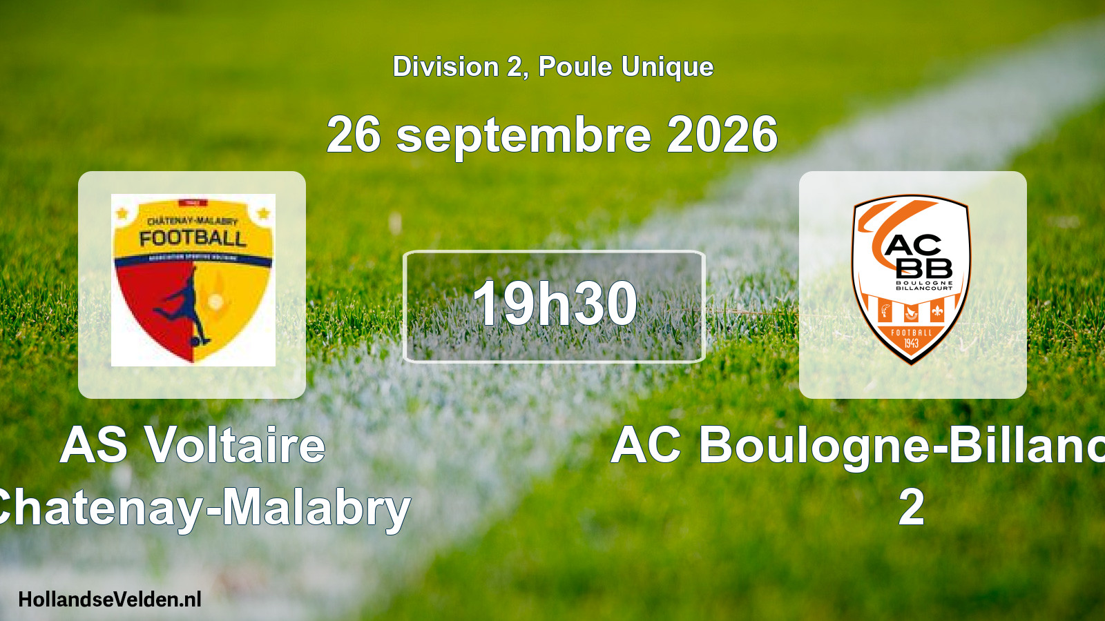 Scheduled Match: AS Voltaire Chatenay-Malabry - AC Boulogne-Billancourt 2 (26 September 2026)