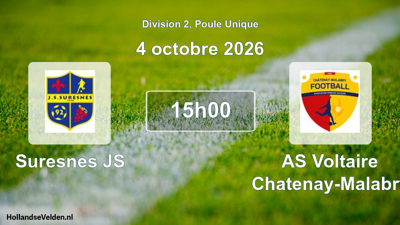 Scheduled Match: Suresnes JS - AS Voltaire Chatenay-Malabry (4 October 2026)