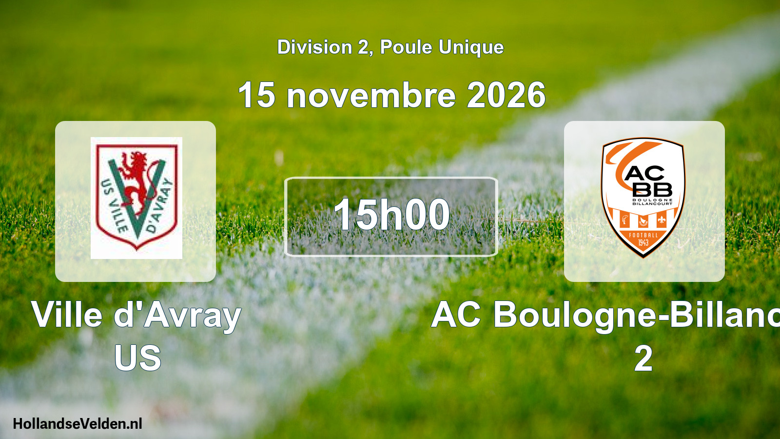Scheduled Match: Ville d'Avray US - AC Boulogne-Billancourt 2 (15 November 2026)