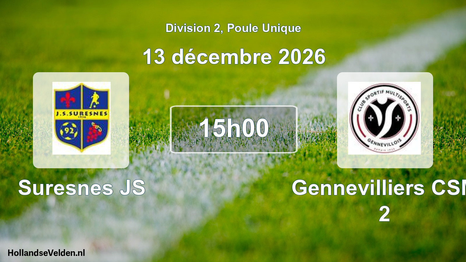 Scheduled Match: Suresnes JS - Gennevilliers CSM 2 (13 December 2026)