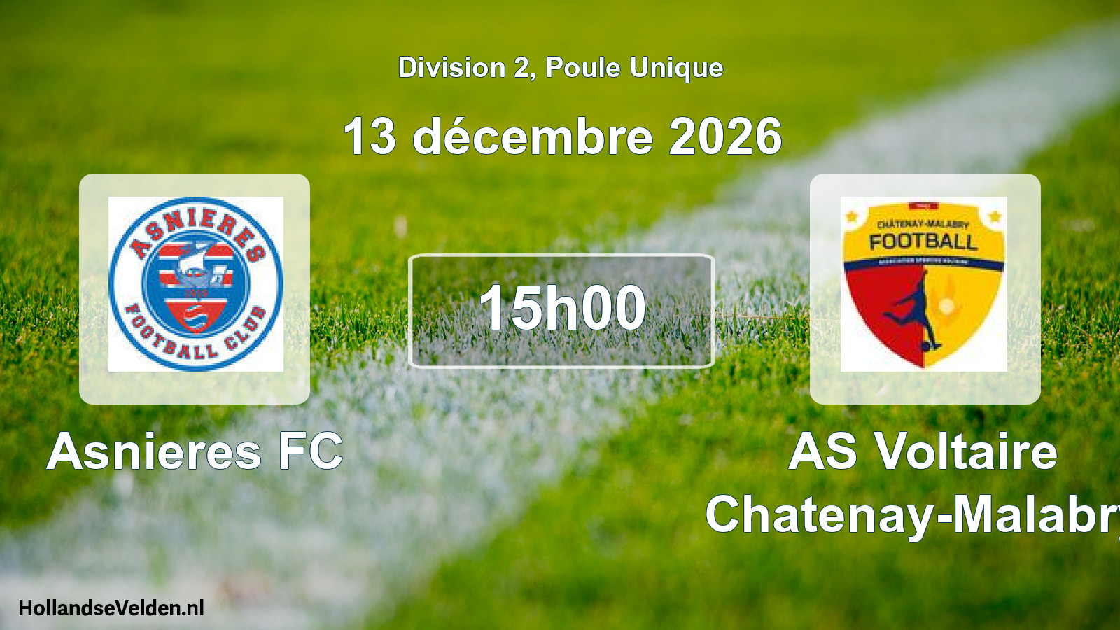 Scheduled Match: Asnieres FC - AS Voltaire Chatenay-Malabry (13 December 2026)