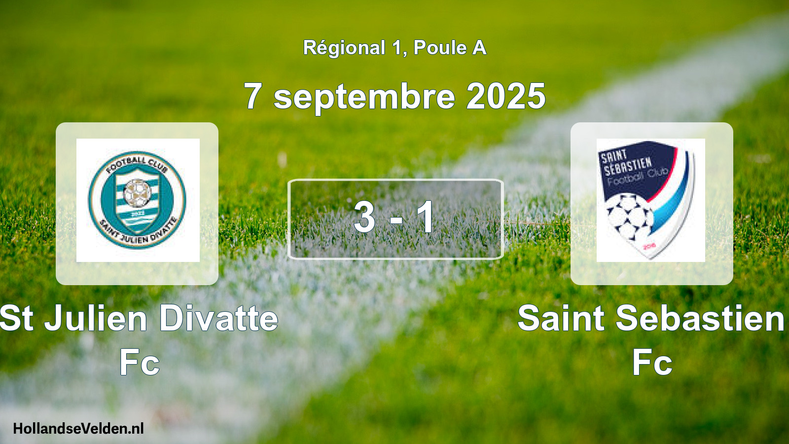 Gespeelde wedstrijd: St Julien Divatte Fc - Saint Sebastien Fc 3 - 1 (7 september 2025)