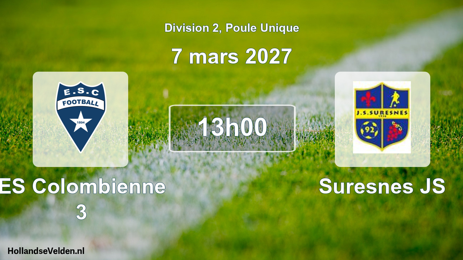 Scheduled Match: ES Colombienne 3 - Suresnes JS (7 March 2027)