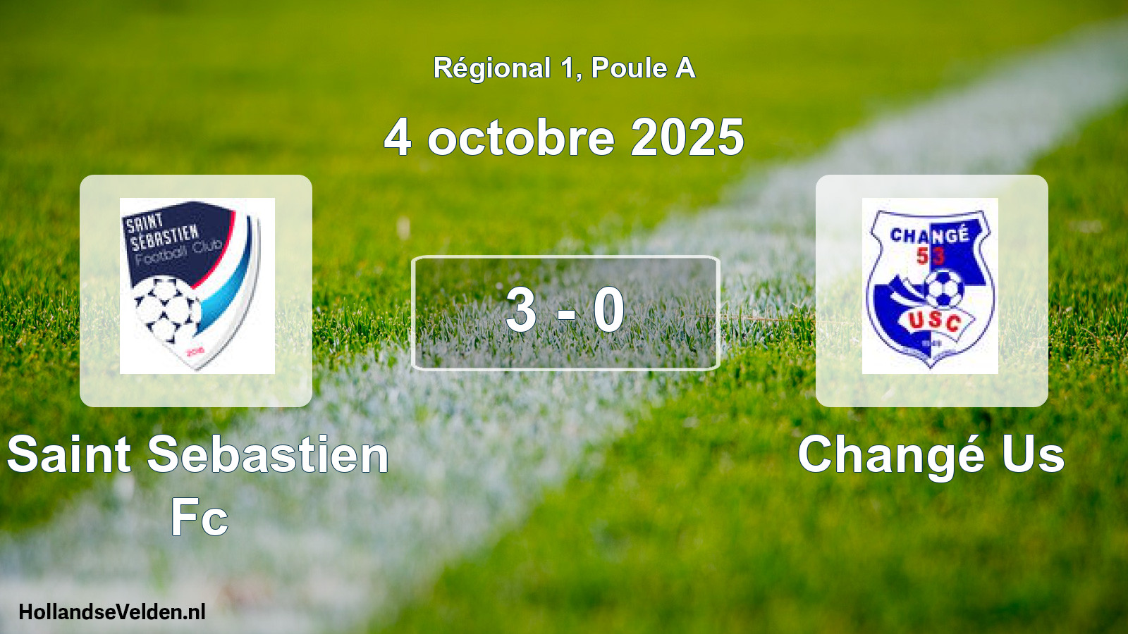 Total number of matches played: Saint Sebastien Fc - Changé Us 3 - 0 (4 October 2025)