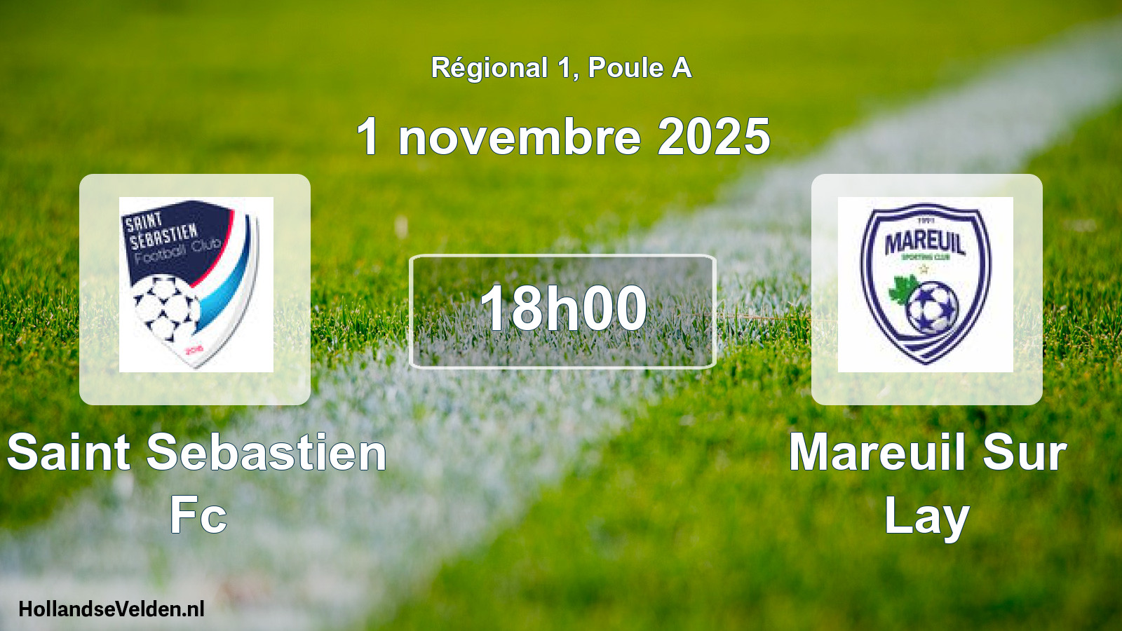 Geplande wedstrijd: Saint Sebastien Fc - Mareuil Sur Lay (1 november 2025)