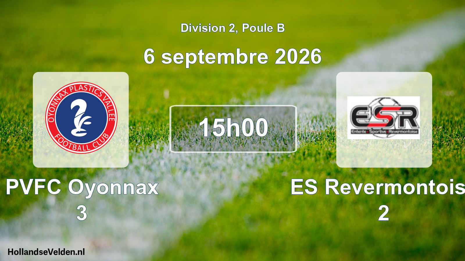 Scheduled Match: PVFC Oyonnax 3 - ES Revermontoise 2 (6 September 2026)